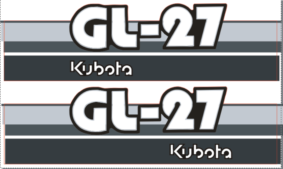 Adhesivos capo conjunto Kubota GL27