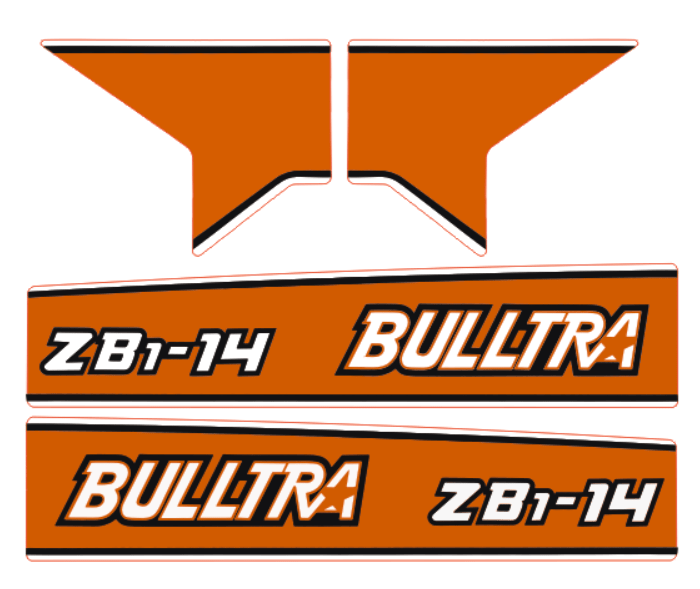 Adhesivos capo conjunto Kubota B1-14