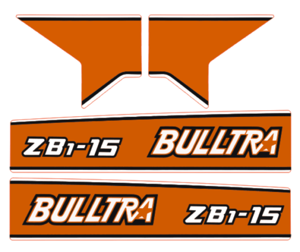 Adhesivos capo conjunto Kubota Bulltra B1-15