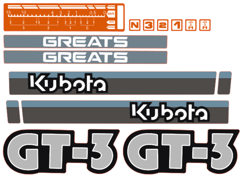 Adhesivos capo conjunto Kubota GT3