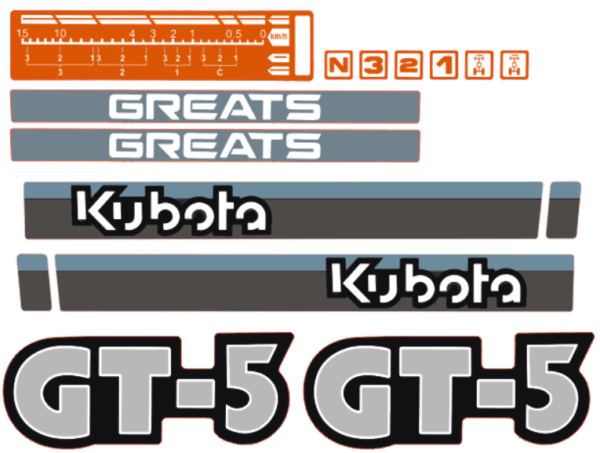 Adhesivos capo conjunto Kubota GT5