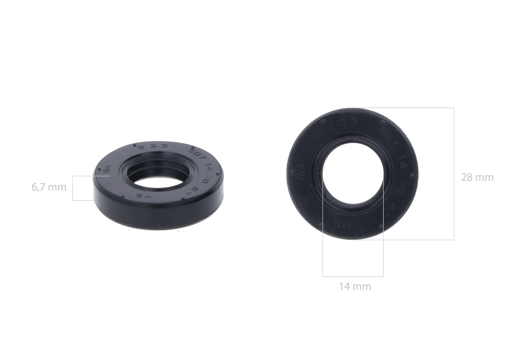 Retén bomba hidráulica Kubota 14x28x6.7mm