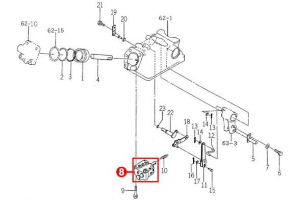 Válvula de elevación Iseki TM, TU, TX, 2115, 2120, 2125, Bolens G152, G154, G174, H152, H174, Massey Ferguson 1205, 1215, 1225, - Imagen 8