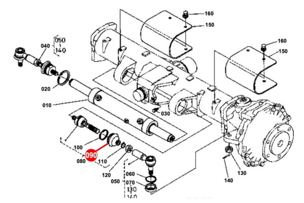 Cilindro de dirección de goma de sellado Kubota L, M, ME, M, ST, STV, STW-tipos - Imagen 2