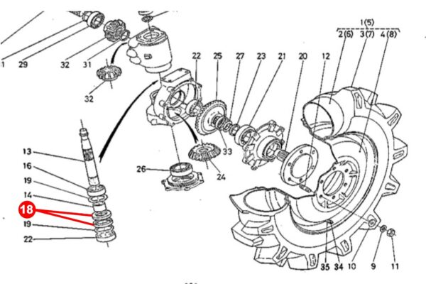 Reten eje delantero Kubota L185, L245, L1501, L1511, L1801, L2201, Zen Noh, - Imagen 5