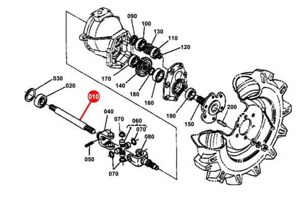 Eje de transmisión 4WD Kubota B1550, B5200, B6000, B6100, B6200, B7200 - Imagen 5
