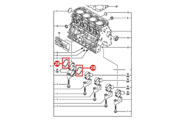 Cojinete Axial STD Yanmar 3TNE84/88, 3TNV84/88, 4TNE84/88, 4TNV84/88, TK482, TK486, Marine, Komatsu, - Imagen 2