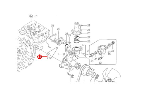 Junta de Bomba de agua Yanmar 3TNE84/88, 3TNV84/88, 4TNE84/88, 4TNV84/88, TK482, TK486, Komatsu, John Deere, etc., - Imagen 2