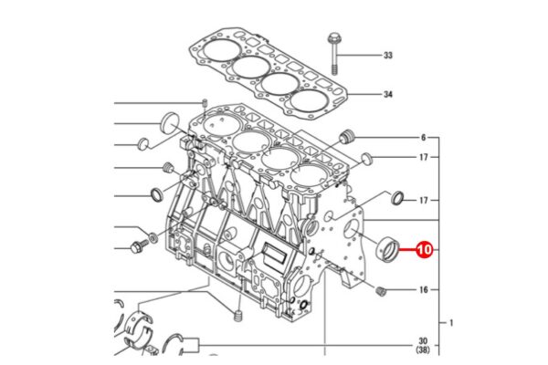 Casquillo del arbol de levas STD Yanmar 4TNE92, 4TNE94, 4TNE98, 4TNV94, 4TNV98, Komatsu 4D92, 4D94, 4D98, S4D94E, - Imagen 3