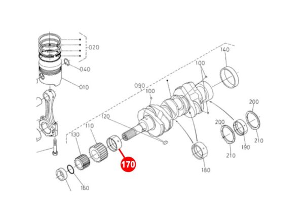Cojinete del cigüeñal STD (delantero) Kubota D905, D1005, D1105, D1305, V1305, V1405, V1505, WG1605, - Imagen 4