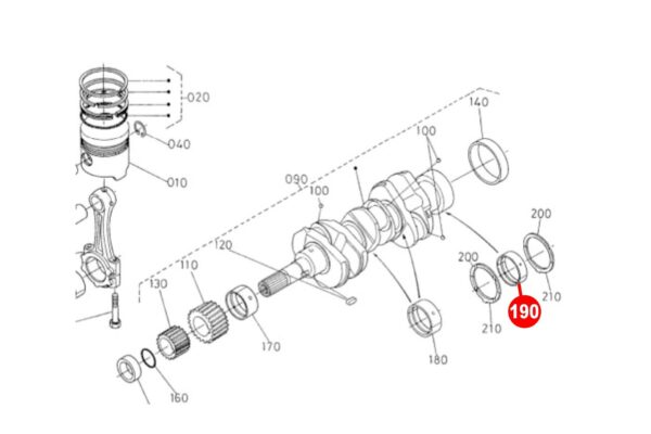 Cojinete del cigueñal STD (trasero) Kubota D905, D1005, D1105, D1305, V1305, V1405, V1505, WG1605, - Imagen 4