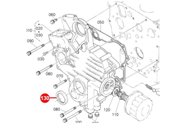 Cigüeñal Réten (delantero) Kubota D600, D640, D662, D722, D782, D902, Z400, Z402, Z430, Z482, Z602, - Imagen 5
