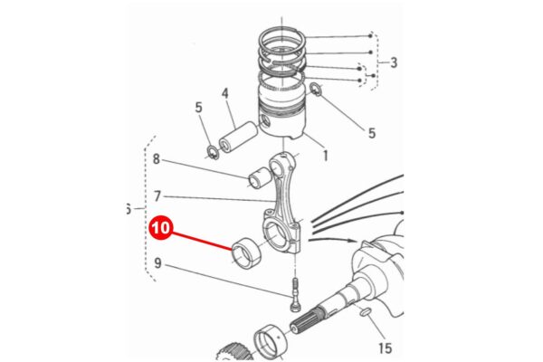 Juego de cojinetes de biela STD Kubota V1100, V1200, - Imagen 3