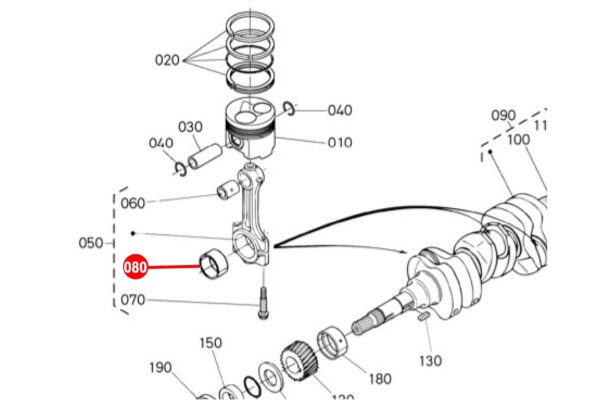 Cojinete de biela STD Kubota D1302-DI, D1402-DI, D1403, D1462-DI, D1463, D1503, D1703, D1803, F2202, F2402, F2503, F2803, S2602, S2802, V1512, V1903, V2003, V2203, V2403, - Imagen 4