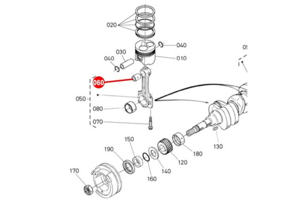 Casquillo de biela STD Kubota D1402, D1403, D1462, D1463, D1503, D1703, D1803, D1903, F2202, F2402, F2503, F2803, S2602, S2802, V1512, V1702, V1902, V1903, V2003, V2203, (Non Turbo), - Imagen 3