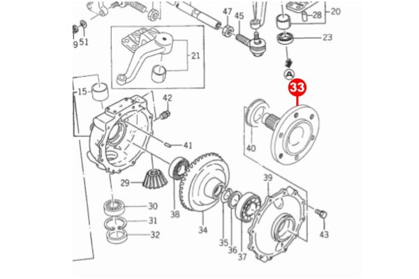 Nudillo de dirección Eje frontal 4WD Iseki TE-TL-, Tu-Tipos 3025, Bolens G274, 2704, - Imagen 7