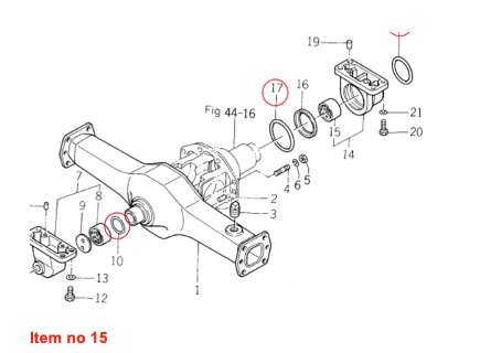 Casquillo para eje delantero 4WD Iseki TE, TL