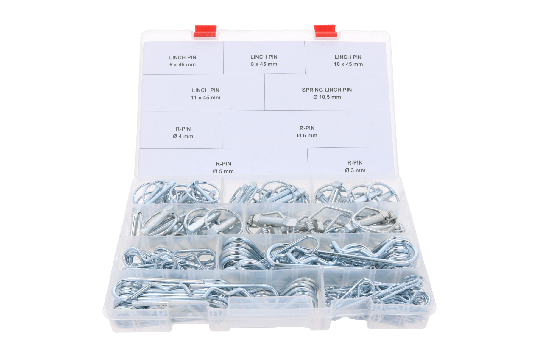 Caja surtida 165 R-clips y bolígrafos linch