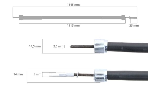 Cable contador horas Kubota L-, M-, MX-Types - Imagen 2