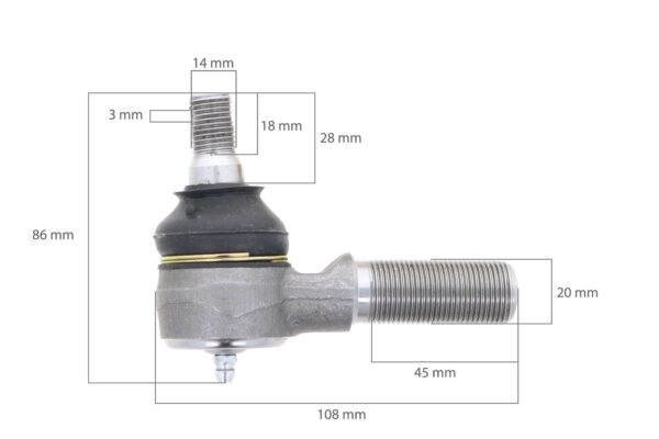 Rotula de direccion de recha Kubota L-, L1-Types - Imagen 2