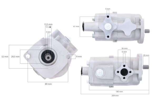 Hidráulica / Bomba de dirección Kubota GL-, L-Types, Hinomoto NX-Types, - Imagen 2