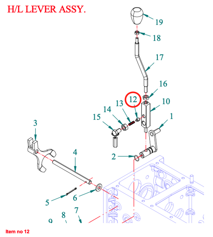 Cerradura de pasador Alto / Bajo + PTO palanca Captain 273, Startrac 273,