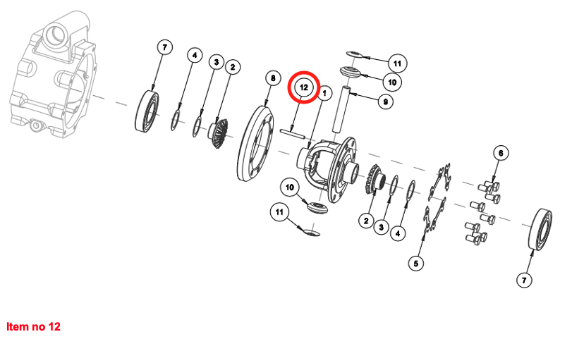 Hueca Chaveta Ø5.5x50 Diferencial 4WD Captain, Startrac, Agritech, Antonio Carraro,