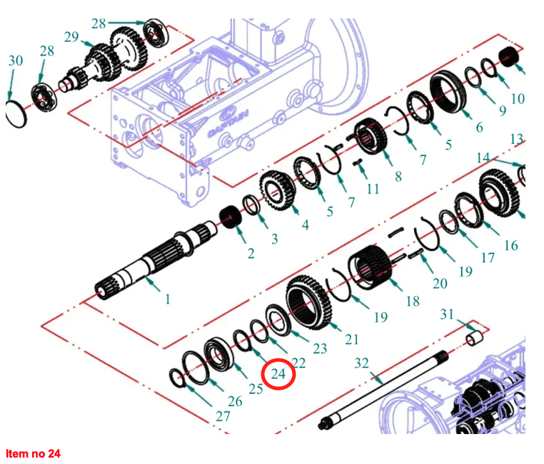 Frenillo, Externo Ø42X1.75 Captain 200DI, 250DI, 260, 273, 280, 280DX,