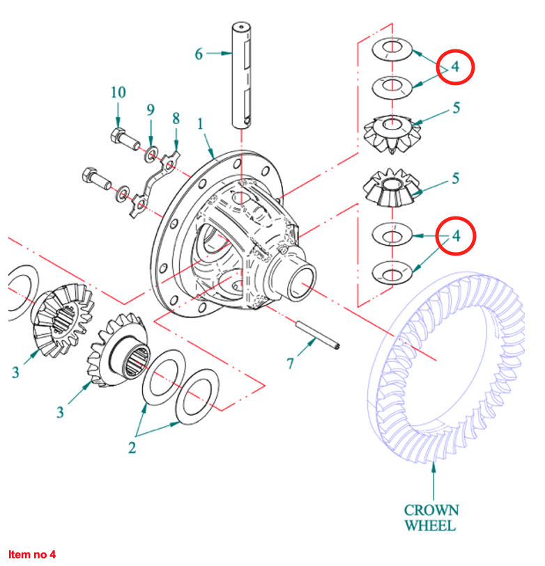 Arandela de ajuste 0.2mm Diferencial (trasero) Captain 273, Startrac 273,