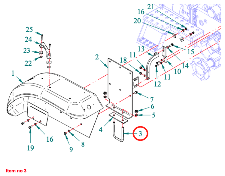 Abrazadera para guardabarros Captain 273, Startrac 273,