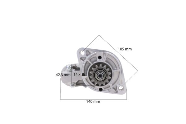 Motor de arranque 12V 1.7Kw Z=14 Mitsubishi MVL3E, L3E, Captain, Startrac, Antonio Carraro, Vetus, Sole, Etc., - Imagen 4