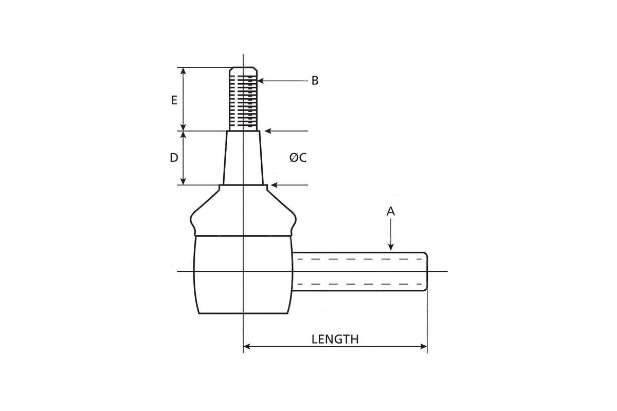 Rotula de direccion 102 mm Landini, MF, Same