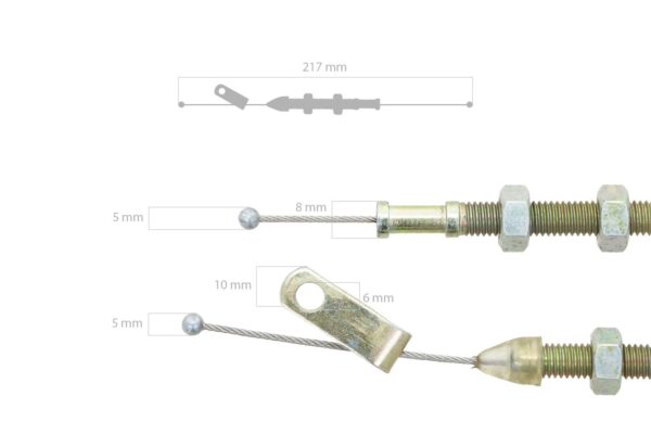 Cable del acelerador (217mm) Massey Ferguson, Perkins - Imagen 2
