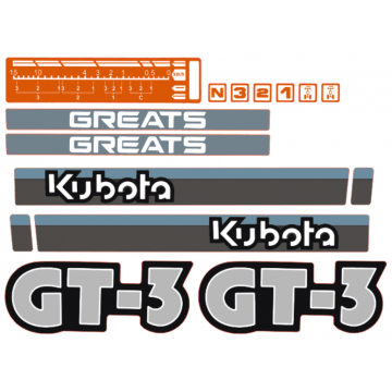 Adhesivos capo conjunto Kubota GT3
